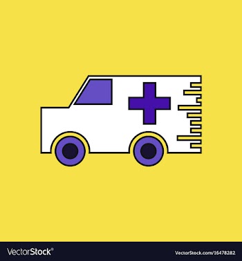 Flat icon design collection ambulance with a cross vector image