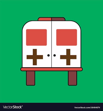 Flat icon design collection ambulance with a cross vector image