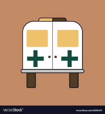 Flat icon design collection ambulance with a cross vector image