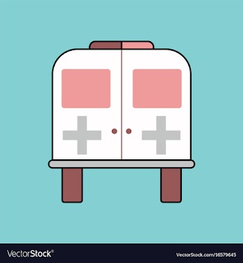 Flat icon design collection ambulance with a cross vector image