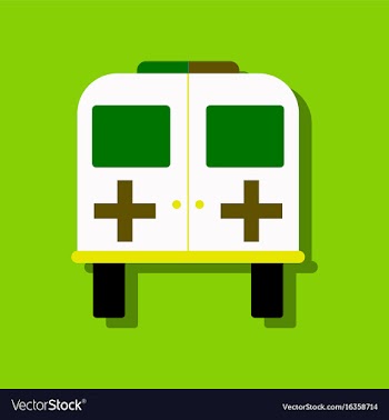 Flat icon design collection ambulance with a vector image