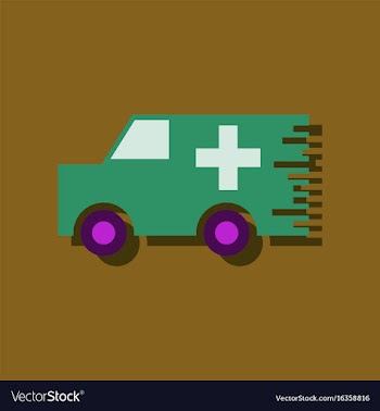 Flat icon design collection ambulance with a vector image
