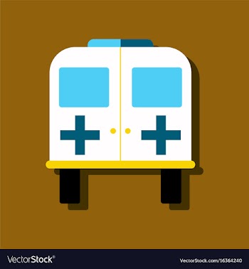 Flat icon design collection ambulance with a vector image