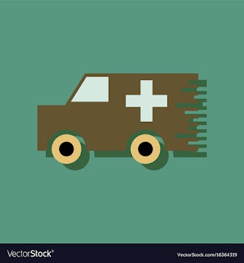 Flat icon design collection ambulance with a vector image