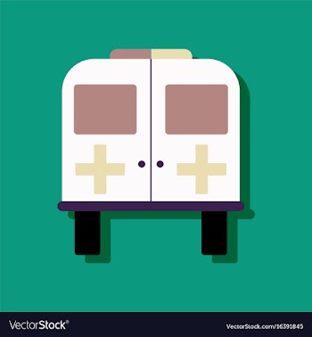 Flat icon design collection ambulance with a vector image