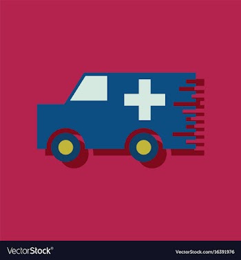 Flat icon design collection ambulance with a vector image