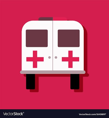 Flat icon design collection ambulance with a vector image