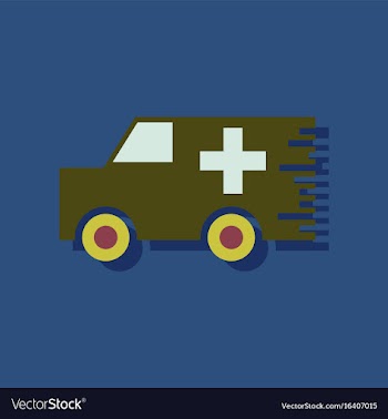 Flat icon design collection ambulance with a vector image