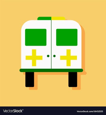 Flat icon design collection ambulance with a vector image