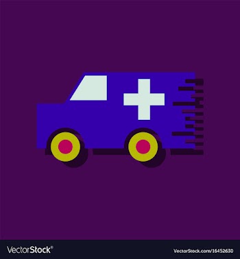 Flat icon design collection ambulance with a vector image