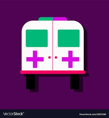 Flat icon design collection ambulance with a vector image