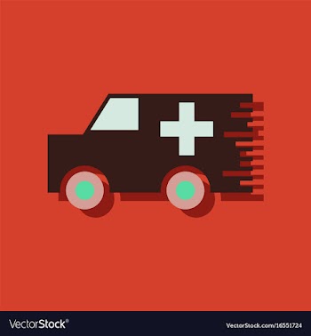 Flat icon design collection ambulance with a vector image