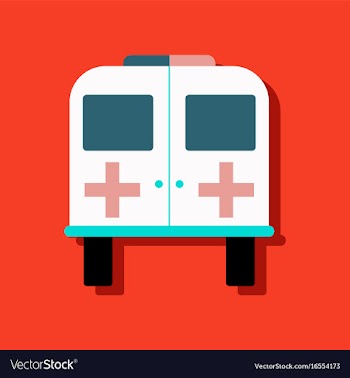 Flat icon design collection ambulance with a vector image