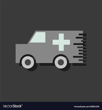 Flat icon design collection ambulance with a vector image