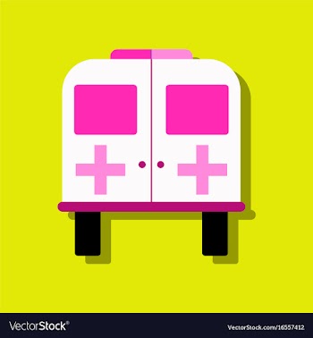 Flat icon design collection ambulance with a vector image