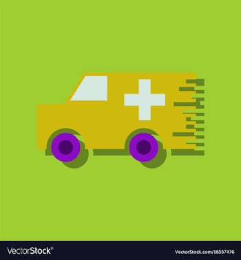 Flat icon design collection ambulance with a vector image