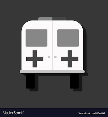 Flat icon design collection ambulance with a vector image