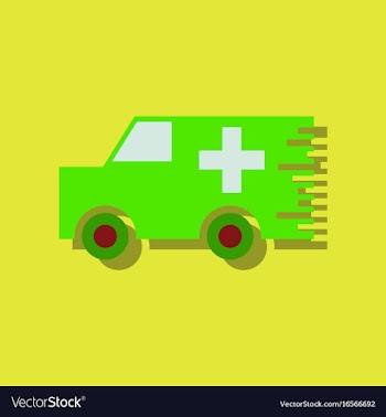 Flat icon design collection ambulance with a vector image