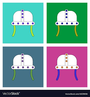 Flat icon design collection ancient helmet vector image