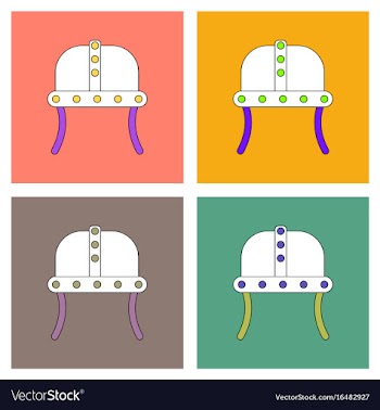 Flat icon design collection ancient helmet vector image