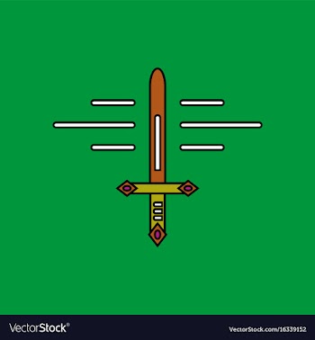 Flat icon design collection ancient sword vector image
