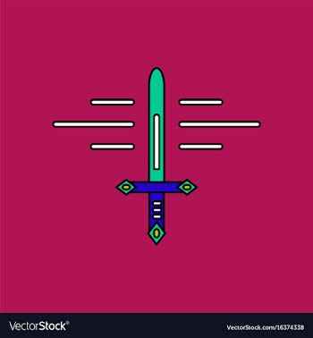 Flat icon design collection ancient sword vector image