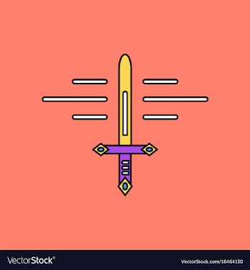 Flat icon design collection ancient sword vector image