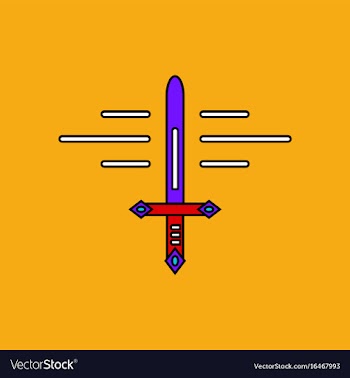 Flat icon design collection ancient sword vector image