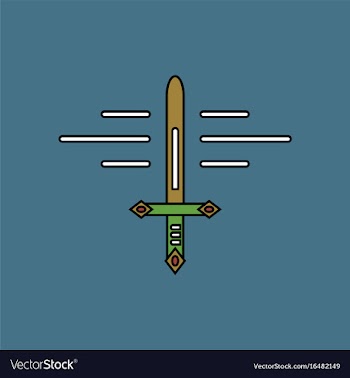Flat icon design collection ancient sword vector image