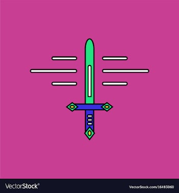 Flat icon design collection ancient sword vector image