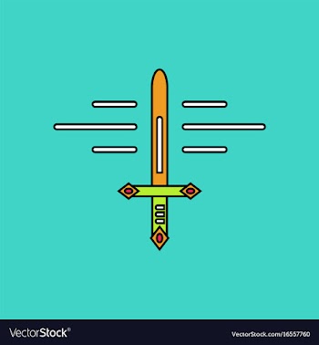 Flat icon design collection ancient sword vector image