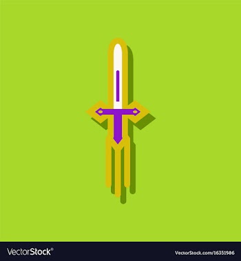 Flat icon design collection ancient weapon sword vector image