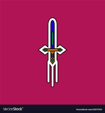 Flat icon design collection ancient weapon sword vector image