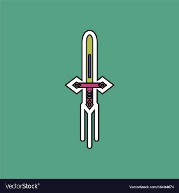 Flat icon design collection ancient weapon sword vector image