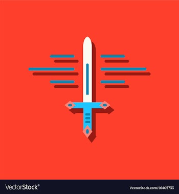 Flat icon design collection ancient weapon sword vector image
