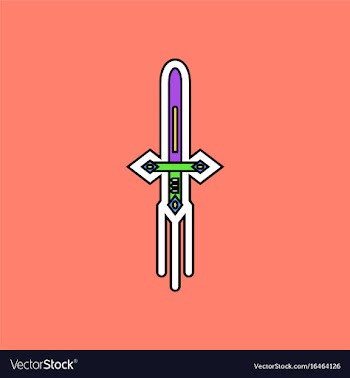 Flat icon design collection ancient weapon sword vector image