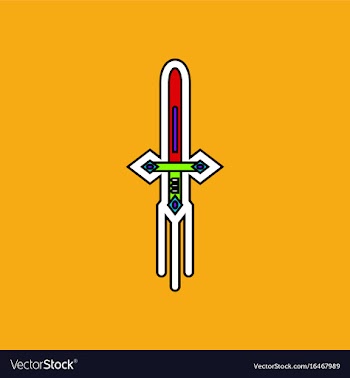 Flat icon design collection ancient weapon sword vector image