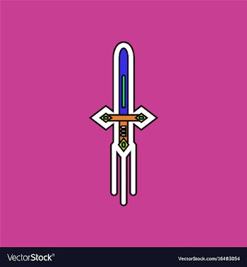 Flat icon design collection ancient weapon sword vector image