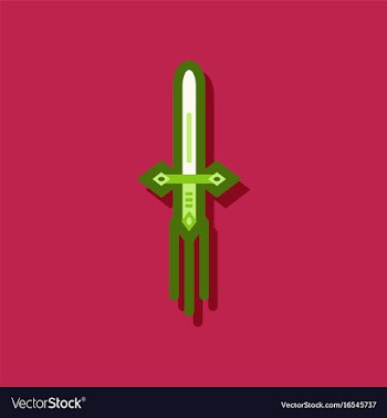Flat icon design collection ancient weapon sword vector image