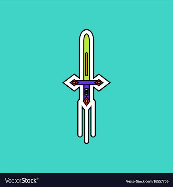 Flat icon design collection ancient weapon sword vector image