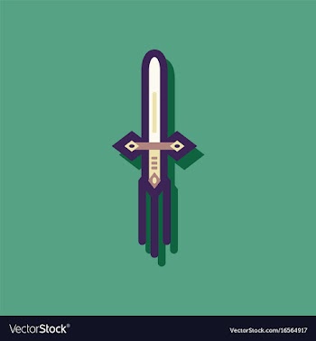 Flat icon design collection ancient weapon sword vector image