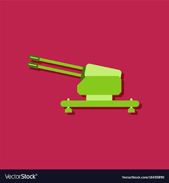 Flat icon design collection anti aircraft gun in vector image