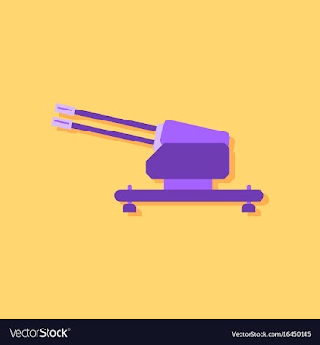 Flat icon design collection anti aircraft gun in vector image