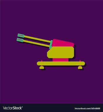 Flat icon design collection anti aircraft gun in vector image