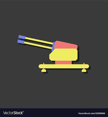 Flat icon design collection anti aircraft gun in vector image