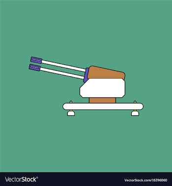 Flat icon design collection anti aircraft gun vector image