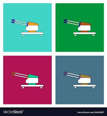 Flat icon design collection anti aircraft gun vector image
