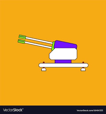 Flat icon design collection anti aircraft gun vector image