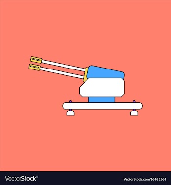 Flat icon design collection anti aircraft gun vector image