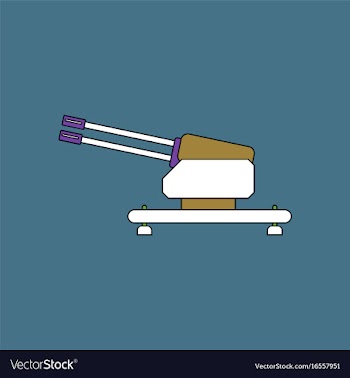 Flat icon design collection anti aircraft gun vector image